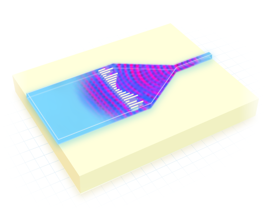 Metalens-assisted waveguide taper