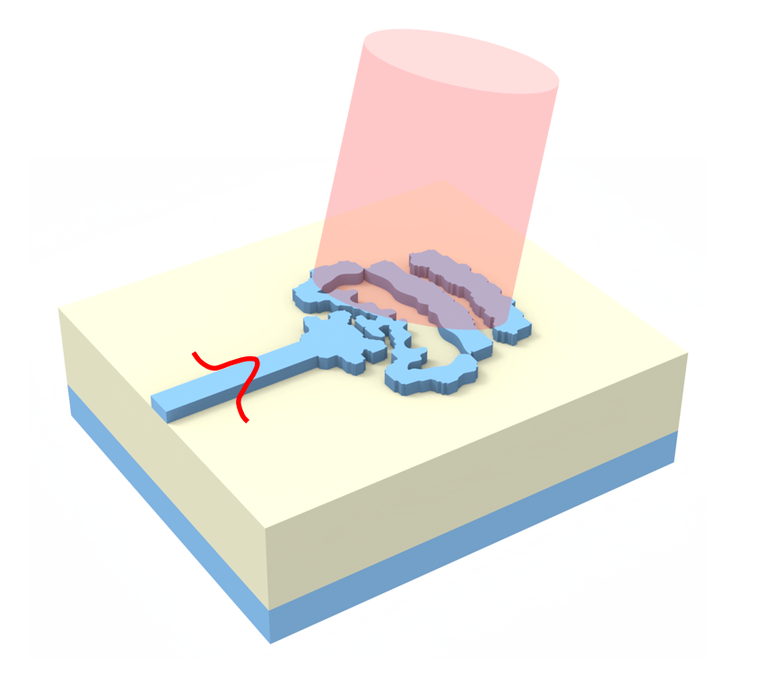 Inverse design optimization of a compact grating coupler