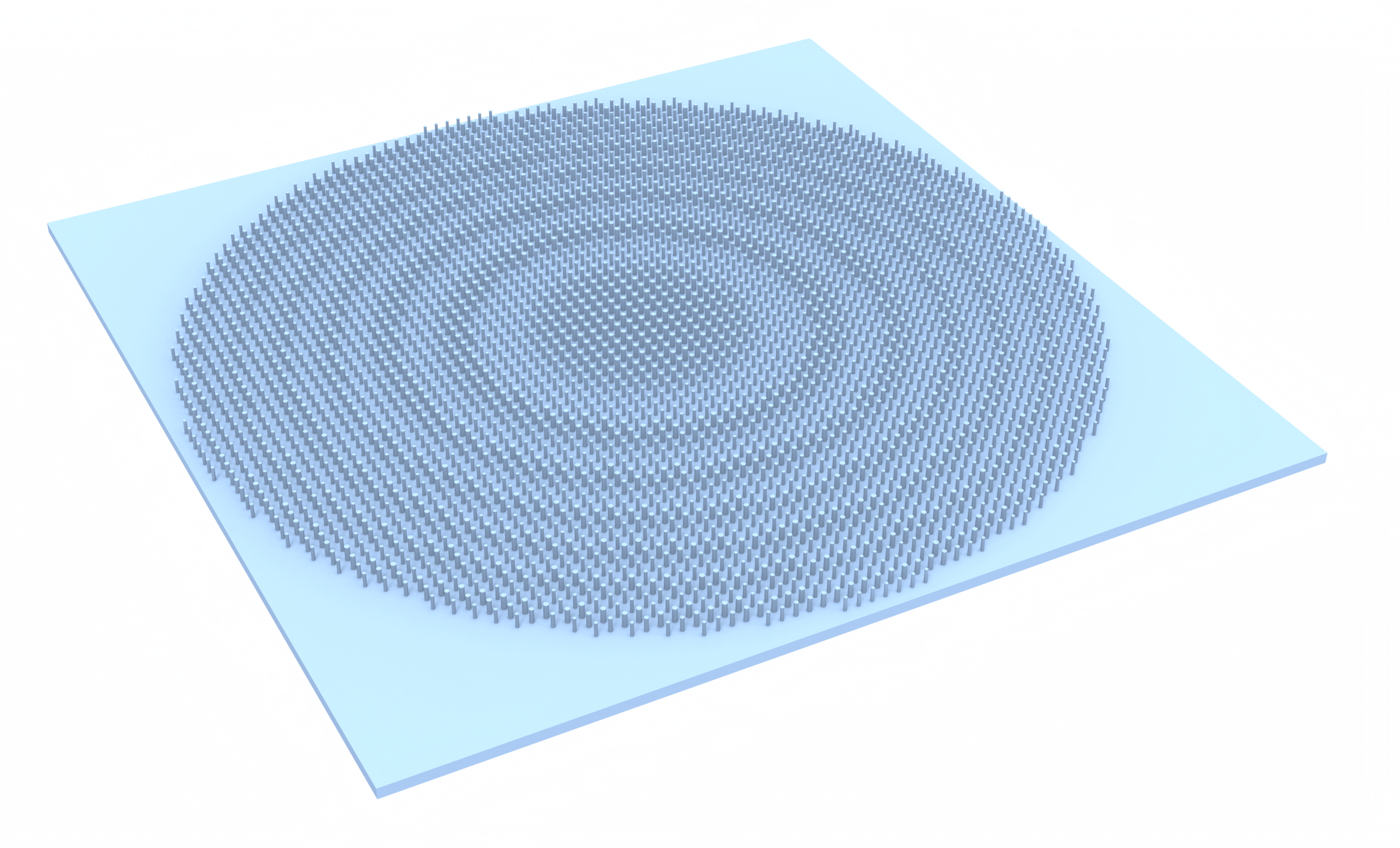 Mid-IR metalens based on silicon nanopillars