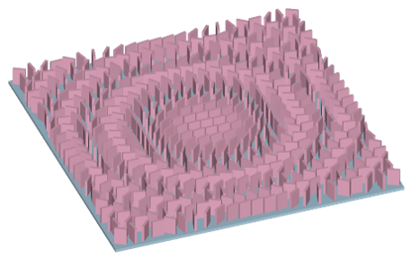 Metalens in the visible frequency range