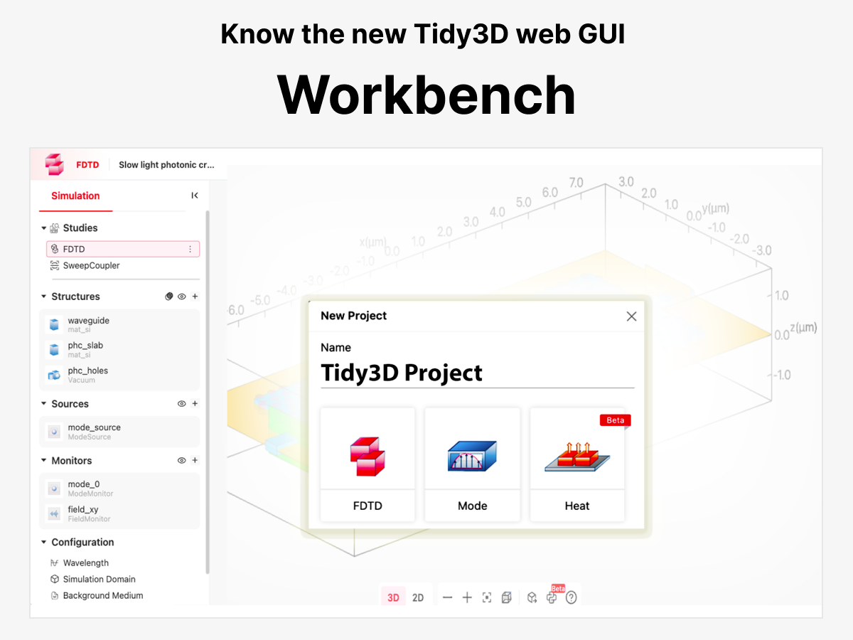 Know the new Tidy3D web GUI