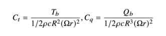 sectional loads are normalized by the local chord and the local velocity